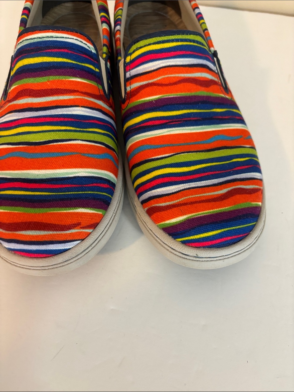 Dansko Belle Colorful Striped Canvas Slip on Sneaker Shoes Size 41 - Picture 3 of 14